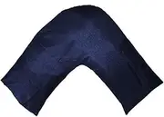 Gyulin Silky Soft Satin Soild Envelope Style V Shaped/Tri/Boomerang Pillow Cover Pillowcase Pillow Protector Cushion Cover for Orthopaedic/Pregnancy/Nursing Pillows,Only Cover No Insert Navy Blue