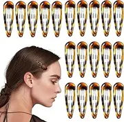 WhaleO Pack of 20 Hair Clips Women's Girls Metal Hair Clip for Fine Hair Clips Women's Clips Hair Clips Non-Slip Hair Clip Hair Clips French in Tortoiseshell Look Double Handle Snap