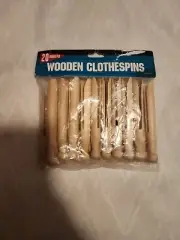 Round Peg Wooden Clothespins 20 Count