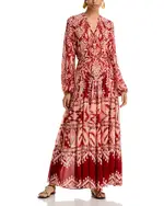 Farm Rio Tropical Tapestry Metallic Dress