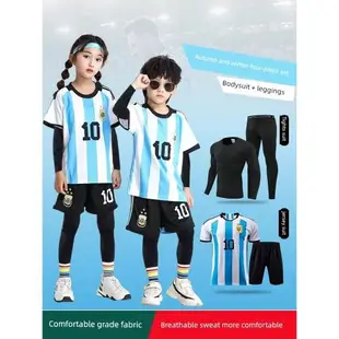 兒童足球服套裝男童女孩運動訓練服c羅巴西內馬爾阿根廷梅西球衣