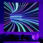 Blacklight 3D Wall Tapestry for Bedroom, UV Reactive Blue Light Tunnel