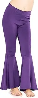 [STRETCH IS COMFORT] Girls Stretch Bell Bottoms Flare Pants Little | Big Kid Ruffle Bootcut Leggings | Sizes 2-14