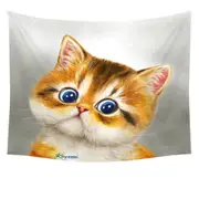 Blue Eyes Ginger Kitten Cat Tapestry