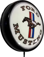 Ford Mustang Pony Badge Bar Lighting Wall Sign Light Button Black