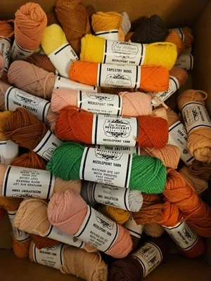 MIXED LOT OF 108 Skeins Elsa Williams TAPESTRY WOOL YARN DK 40 Yds Each USA MNF
