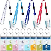 [DuBom] 12 Pack Cruise Lanyards with Ship Card Holders Retractable Cruise Luggage Tag Holder Cruise Kit Zip Seal and Steel Cruise Accessorie Essentials Waterproof Cruise Holder for Celebrity Cruise (Colorful)