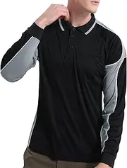 [BIG BEE] Panel Polo Shirt Long Sleeve Cool Breathe Contrast
