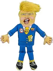 FUZZU Donald Trump Political Parody Novelty Dog Chew Toy with Squeaker - Even Smaller 8" Size Toy