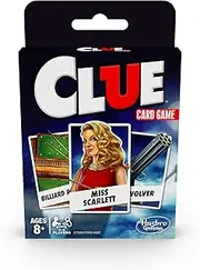 Clue Card Game - Classic Cluedo Mystery Board Game with a twist - 3-4 Players Strategy Game - Kids Toys and Games - Ages 8+