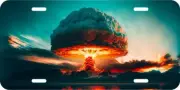Nuclear Atomic Bomb Explosion Nuke War Aluminum Car Vanity Plate Tag LP853