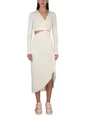 [Off-White] Off-White-Dress With Ruffles-Donna 40