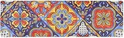 Mexican Talavera Ceramic Tile Trivet Table Runner for Hot Plates Dishes Heat Resistance Pot Holders Anti-Slip Hot Pad Mats 11.8 * 39.4 Inches