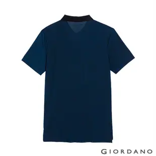 GIORDANO 男裝G-MOTION涼感POLO衫-12 仿段彩海軍藍