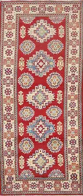 Artisan Kazak Pakistani Hallway Rug Runner Hand-Knotted Craftsmanship 3x7