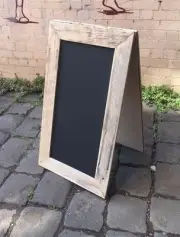 Large Wide A-Frame Chalkboard, Recycled Timber, Rustic Menu Sandwich Blackboard