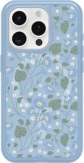 OtterBox iPhone 15 Pro Symmetry Series Clear Case - Dawn Floral (Blue), Snaps to MagSafe, Ultra-Sleek, Raised Edges Protect Camera & Screen