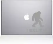 The Decal Guru I Believe Bigfoot Decal Vinyl Sticker, Silver, 13" MacBook Pro