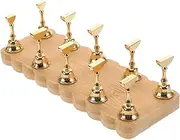 Healeved Nail Art Practice Stand Manicure Tip Display Holder with 10 Nail Tips 8 2 Dual Row Base for Salon and Home Use Ideal for Nail Art Training and
