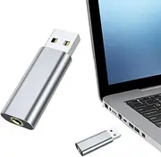External Sound Card | 3.5mm External Sound Card for Laptop Plug and,Driver Sound Card, Portable USB Audio Interface for League of Legend, Headset, Headphone