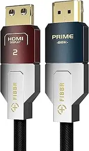 FIBBR 8K Fiber Optic HDMI 2.1 Cable, 48Gbps Ultra High Speed HDMI Cable Support 8K@60Hz, 4K@120Hz/144Hz, HDR, eARC, Dolby Vision for PC, Laptop, TV, Projector, PS5 (5M)