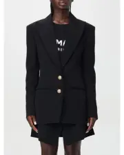 Balmain Tailored Blazer with Gold Buttons Women Black Suits