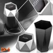 Portable Vehicle-Mounted Dustbin Garbage Box Trash Can with Removable Lid Silver
