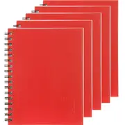 5 Pack Spirax 511 Notebook Spiral Bound Hard Cover 200 Page 225x175mm Red