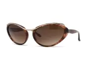 Badgley Mischka Cat Eye Sunglasses Paulette Brown Horn 60mm Brown Lens NEW!