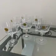CRISTAL D ARQUES FRANCE VERSAILLES CRYSTAL DURAND 8 OZ w/ BOX-SET OF SIX