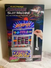 Electronic Arcade Slot Machine Neon Series Table Top Toy Ambassador NIB Free Shp