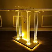 Pulpits for Churches, Transparent Podium Stand, Rolling Table Top Podium, Teacher Speaker Lecture for Speeches, Opening Ceremonies(B)