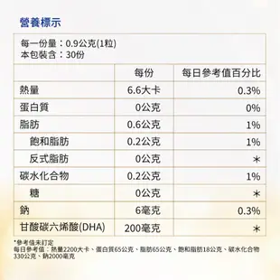 Wyeth惠氏 媽咪DHA藻油膠囊30粒【莉尼克】