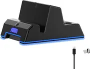 JOYSOG PS5 Accessories, PS5 Magnetic Charging Stand for PlayStation Portal Remote Player Charging Dock Station with RGB Light & Type-C Plug Accessories