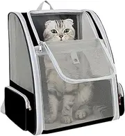Cat Backpack Carrier | Pet Carrier Travel Backpack | with Removable Plush Cushion and Non-Slip Bottom Plate for Puppies Kittens