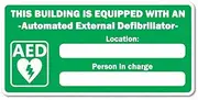 Equipped with AED Defibrillator Notes Sticker