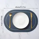 Leather Placemat Oval Oil-Proof Table Mat Home Dining Kitchen Table Placemat