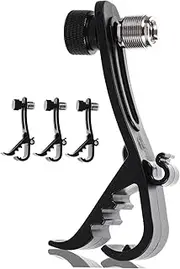 Uonlytech 4Pcs Drum Microphone Clamp Set Shockproof Microphone Holders for Drums for Studio Recording and Amplification