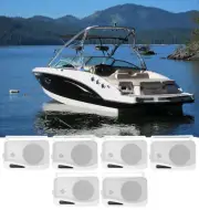(6) Rockville HP4S-8 4" Marine Box Speakers with Swivel Bracket For Boats