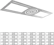 ASD New Construction Mounting Plate with Symmetric Round Hole - 3-4-6" Flat Steel Rough-in Wafer Light Bracket, LED Recessed Lighting Housing, 24 Pack