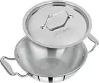 Tri-ply Stainless-steel Wok/Deep Fry Pan with SS Lid 20, 22, 24, 26, 28 cm