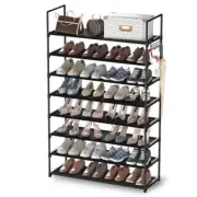 8 Tiers Shoe Rack Organizer, Stackable & Adjustable Non-Woven Fabric Shoe