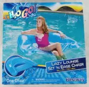 NEW Swim Pool Chair Float Sit N Ease Lazy Lounge Chair 60in x 39in Blue