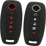 2pcs Key Fob Cover Compatible with 2023 Altima and Sylphy and with Button Durable Key Case for Car Keys Key Fob Holder Car Key Protector