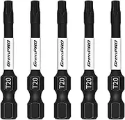 GrenPRO Screwdriver Power Bits T20-2IN*5pcs Torx Head Bit Set,High Impact Tough Magnetic #20 1/4 Inch Hex Shank S2 Alloy Steel Star Bits Set,2" Long Drill Bit
