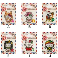 在飛比找momo購物網優惠-【TDL】HELLO KITTY凱蒂貓水鑽貼紙卡通貼紙環遊世