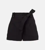 [Moncler] Moncler Belted gabardine shorts UK 12 black