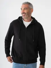 Mens Zip Hoodie With Kangaroo Pockets Black