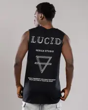 [Lucid] Lucid Men's Envelop Muscle Tank Top in Black Size Large L Black