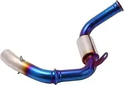 daili store Motorcycle Exhaust Pipe Tip Connector Link Pipe Full Header Link Tube Slip On Compatible With DUKE 125 250 390 2017-2021(B)